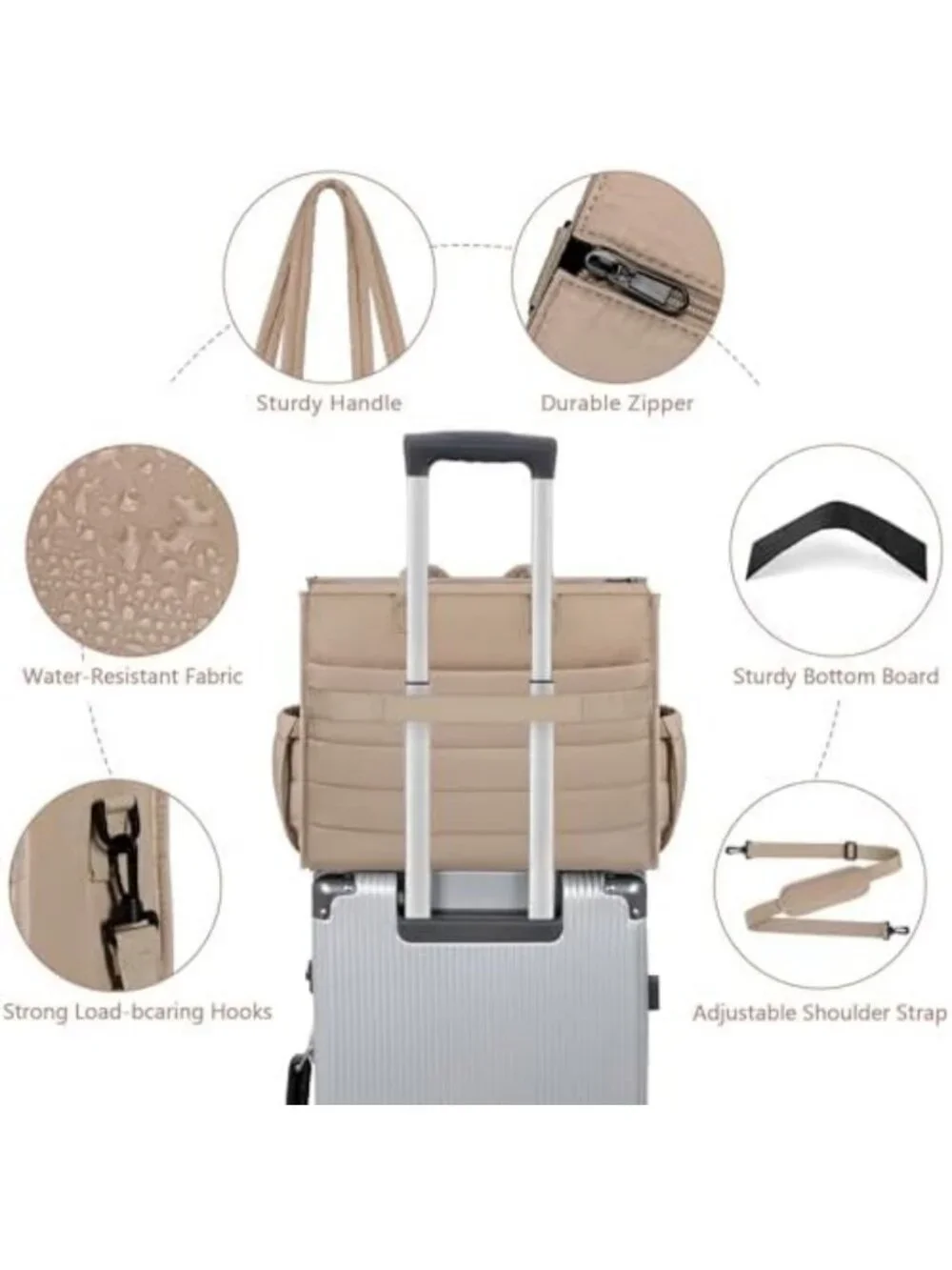 Large Diaper Tote Bag for Baby | Stylish Hospital Mommy Bag for Labor & Delivery